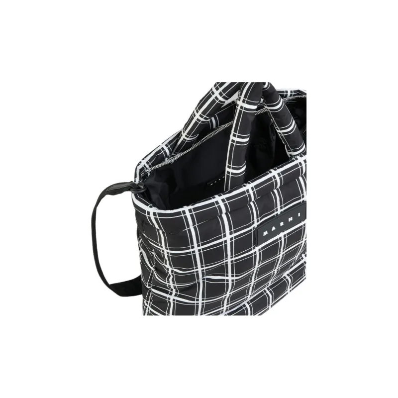 MARNI Checkered Puff Tote Bag-3