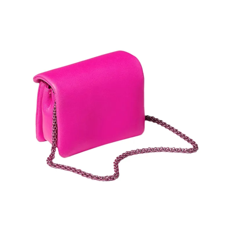 Valentino One Stud Lambskin Handbag Crossbody Bag Shoulder Bag Mini Women's Pink-2
