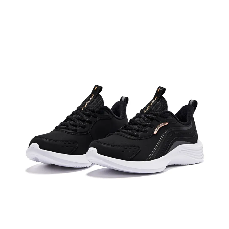 QIAODAN Cushioning Wear Resistant Low Top Running Shoes Women's Black-2