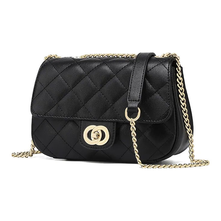 Simvay Clos Cow Leather With Synthetic Leather Shoulder Bag Small Size Women's Midnight Black-1