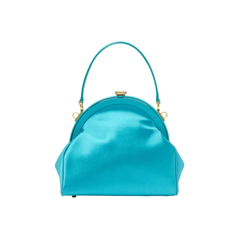 VERSACE Medusa '95 Viscose With Mulberry Silk And Lambskin One Shoulder Handbag Regular Women's Blue-2