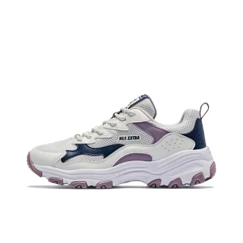 QIAODAN Anti Slip Wear Resistant Low Top Casual Shoes Women's White Purple