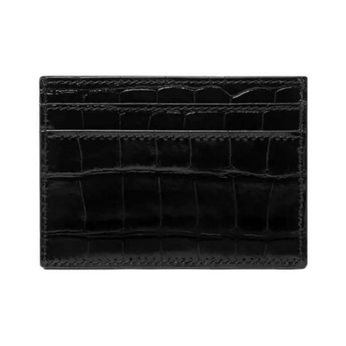 VERSACE Greca Goddess Cow Leather Card Holder Women's Black-1