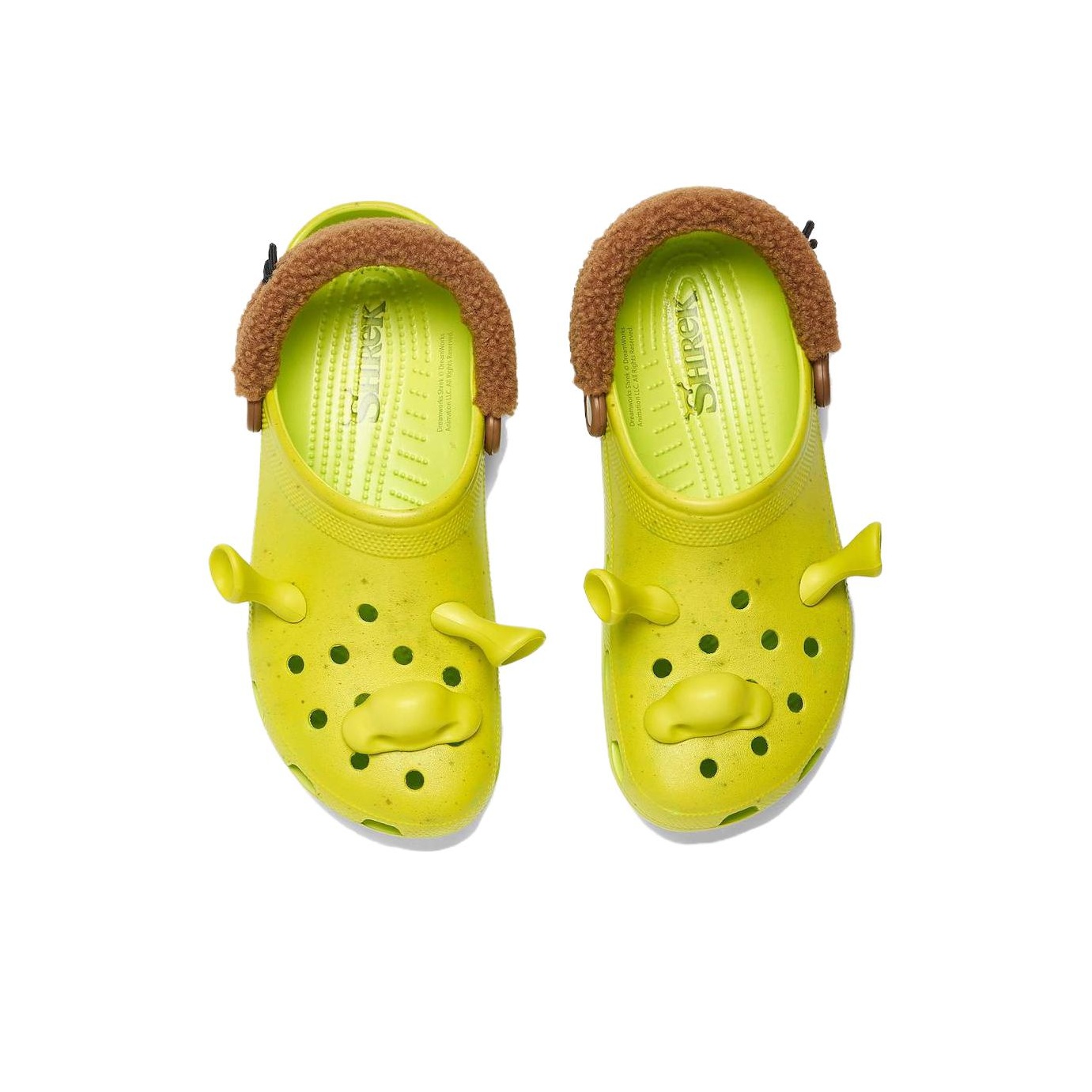 Fur fashion yellow crocs