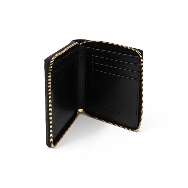 Bottega Veneta Lambskin Wallet Small Size Women's Black-3
