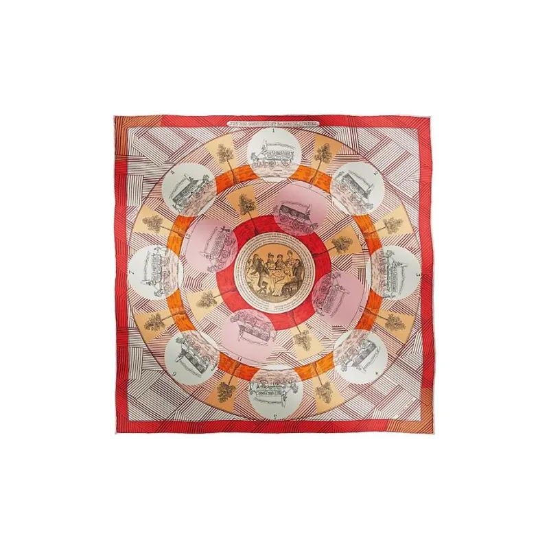 HERMES Silk Scarves Women's Red-0