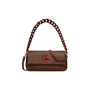 TORY BURCH Kira Nappa Leather Handbag Small Size Women's Brown
