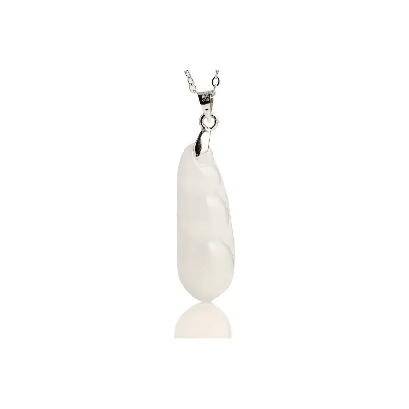 Artisan Lock Heart Jade Glutinous Jade Jadeite Necklaces Women's-0