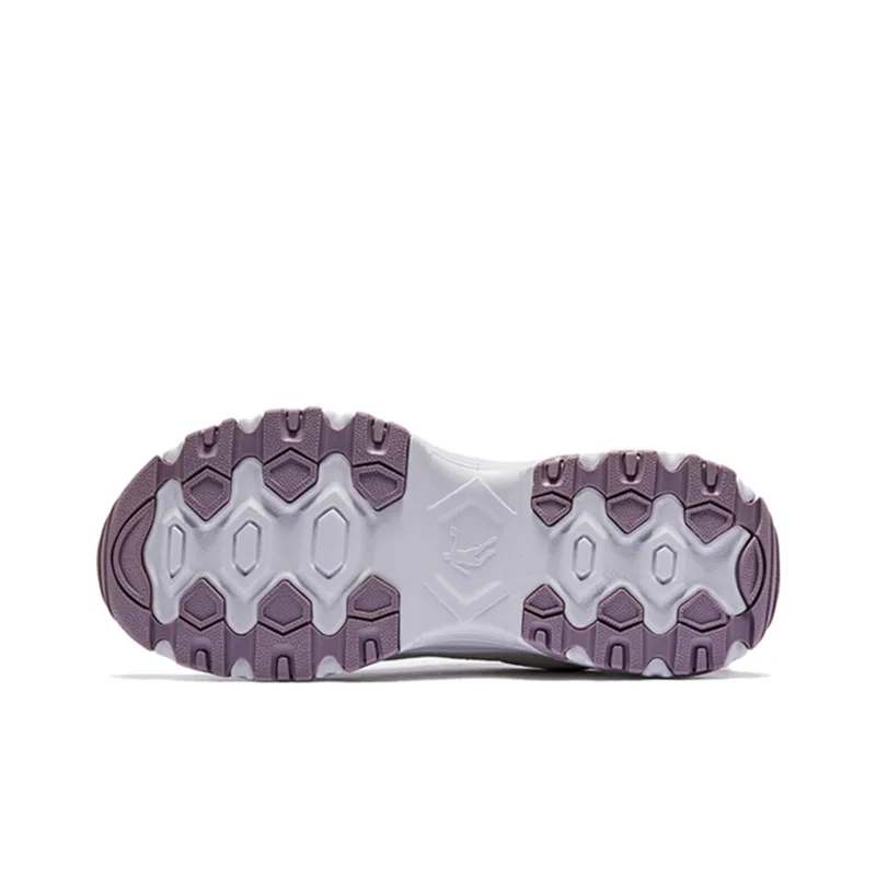 QIAODAN Anti Slip Wear Resistant Low Top Casual Shoes Women's White Purple-4