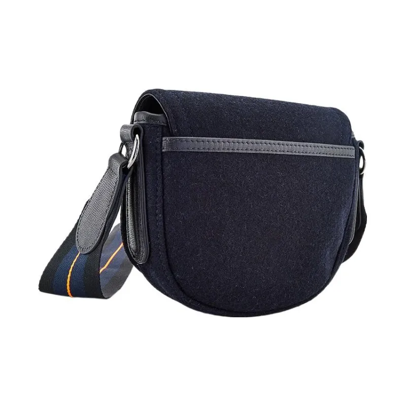 LONGCHAMP Wool Saddle Bag Shoulder Bag Crossbody Bag Regular Women's Black-2