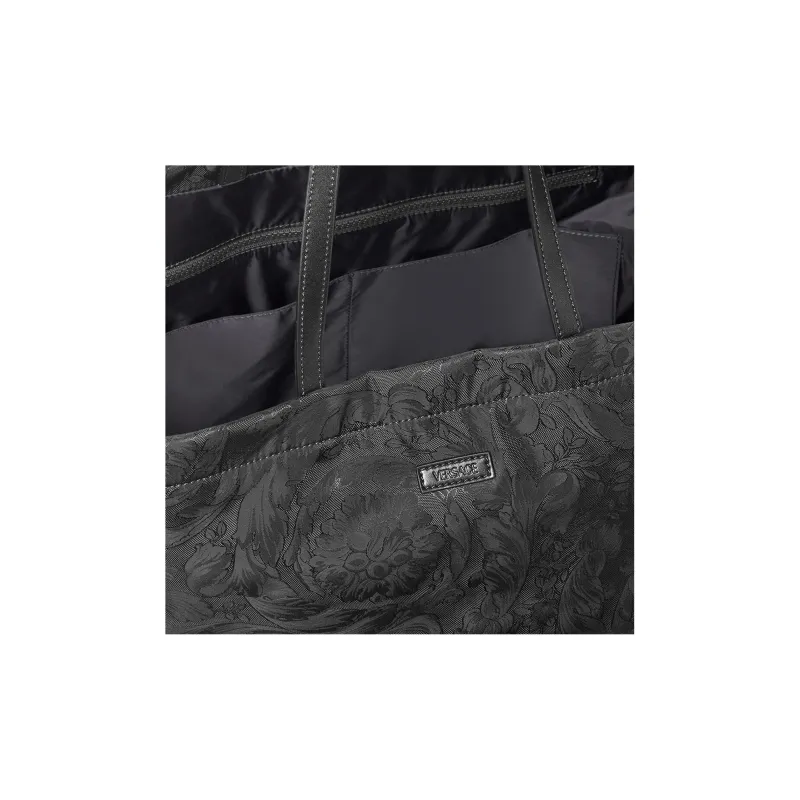 VERSACE Polyamide Tote Bag Shopping Bag Handbag Large Size Men's Black-3