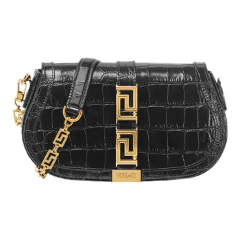 FANSIZHE Greca Goddess Cow Leather Crossbody Bag Shoulder Bag Women's Black