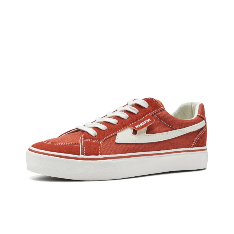 Warrior Anti Slip Wear Resistant Low Top Canvas Shoes Unisex Rusty Red Beige-2