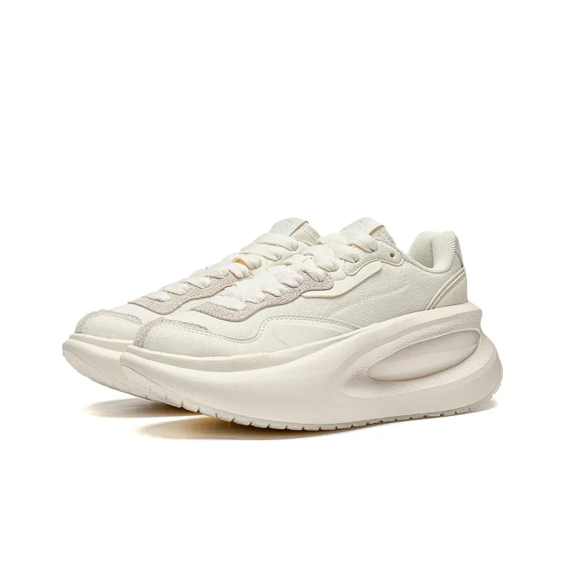 LiNing Yun You Ocra Cushioning, Slip Resistant, And Abrasion Resistant Low Top Casual Shoes Unisex Beige-2