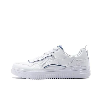 LiNing Qingyun Anti Slip And Wear Resistant Breathable Low Top Skateboard Shoes Men's Standard White/Deep Sail Blue