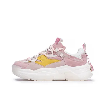 MALEMONKEY Anti-Slip Wear-Resistant Breathable Height Increasing Low-Top Chunky Sneakers 5cm Women's