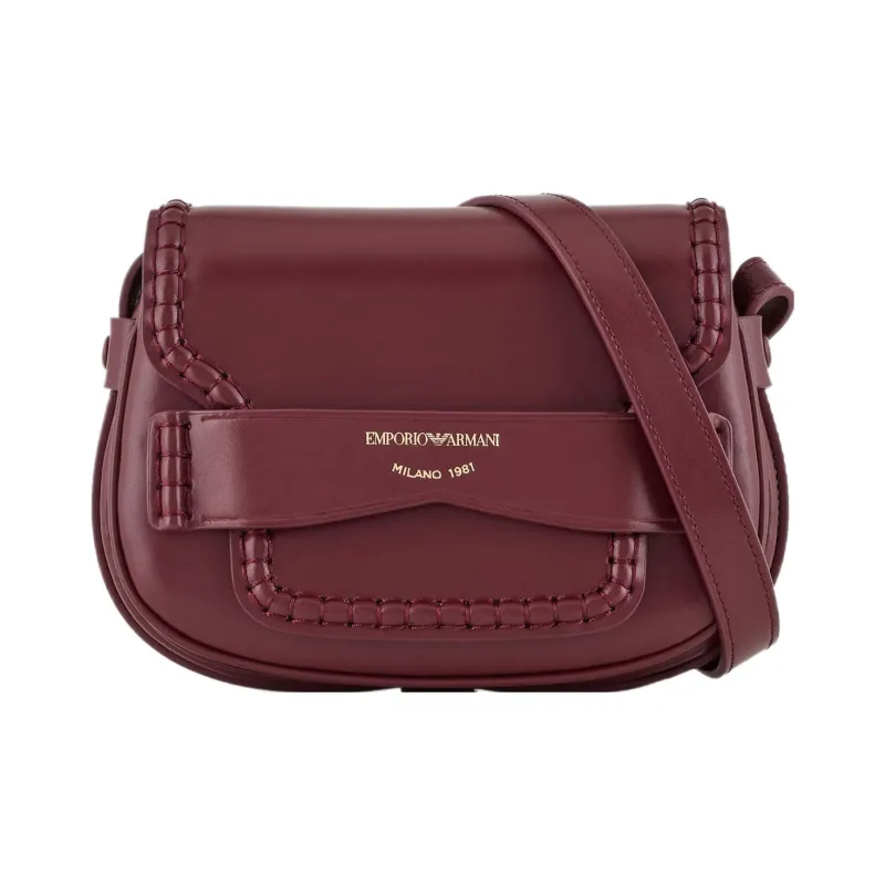 EMPORIO ARMANI Leather Crossbody Bag, Shoulder Bag Women's Burgundy-0