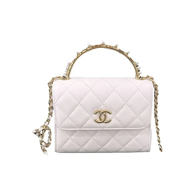 CHANEL Sheepskin Small Square Bag, Shoulder Bag, Crossbody Bag, Handbag Women's White-0