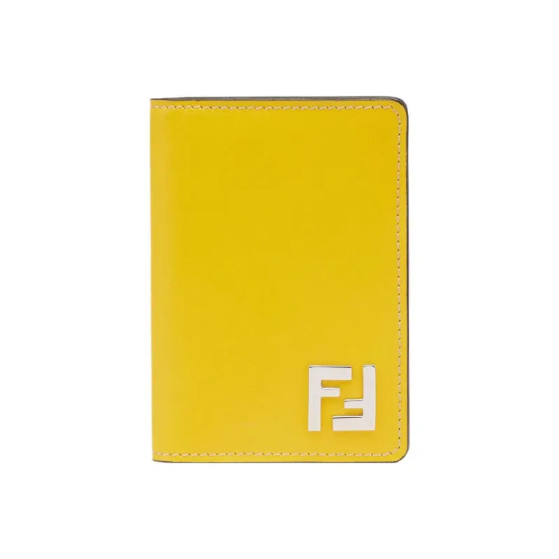 FENDI Calfskin Card Holder Men's Yellow-0