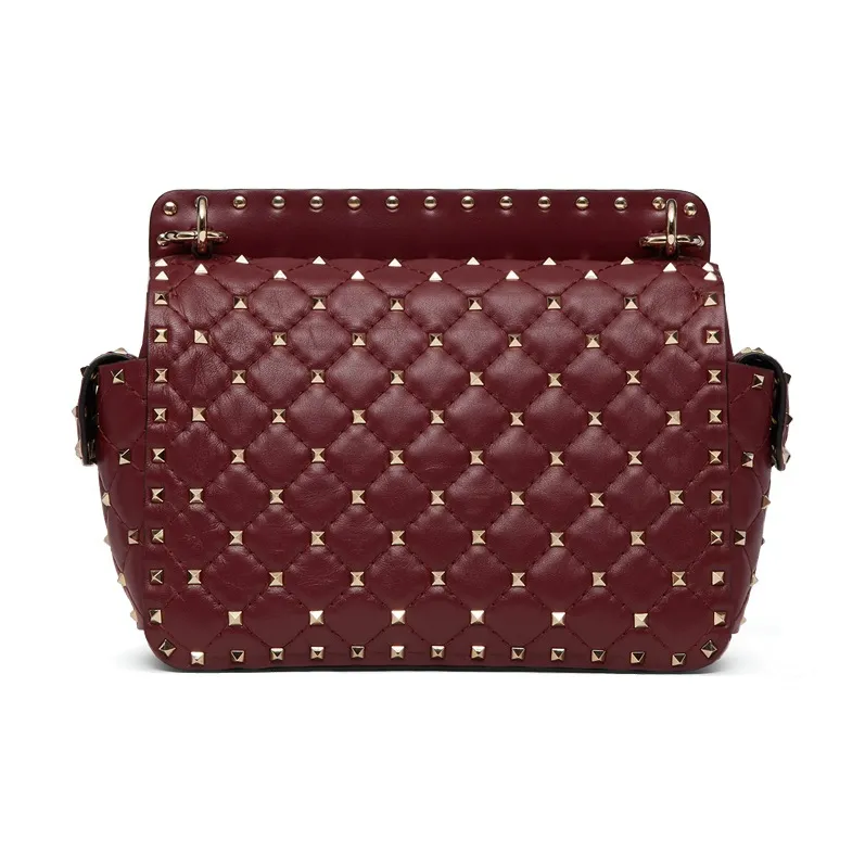 Valentino ROCKSTUD SPIKE Sheepskin Shoulder Bag, Crossbody Bag Women's Red-2