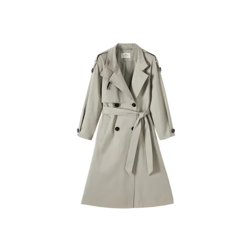 XIANGYING Trench Coats Women's Oatmeal