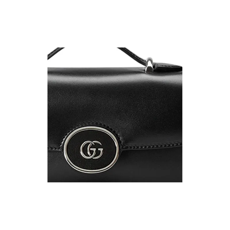 GUCCI Leather Portable Crossbody Bag Shoulder Bag Mini Women's Black-7