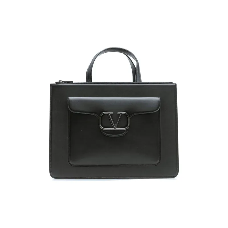 Valentino Leather Laptop Bag Regular Men's Black-0