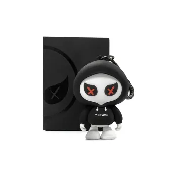 Venque PVC Backpack Doll Keychain DIY Charm Mini Unisex Black