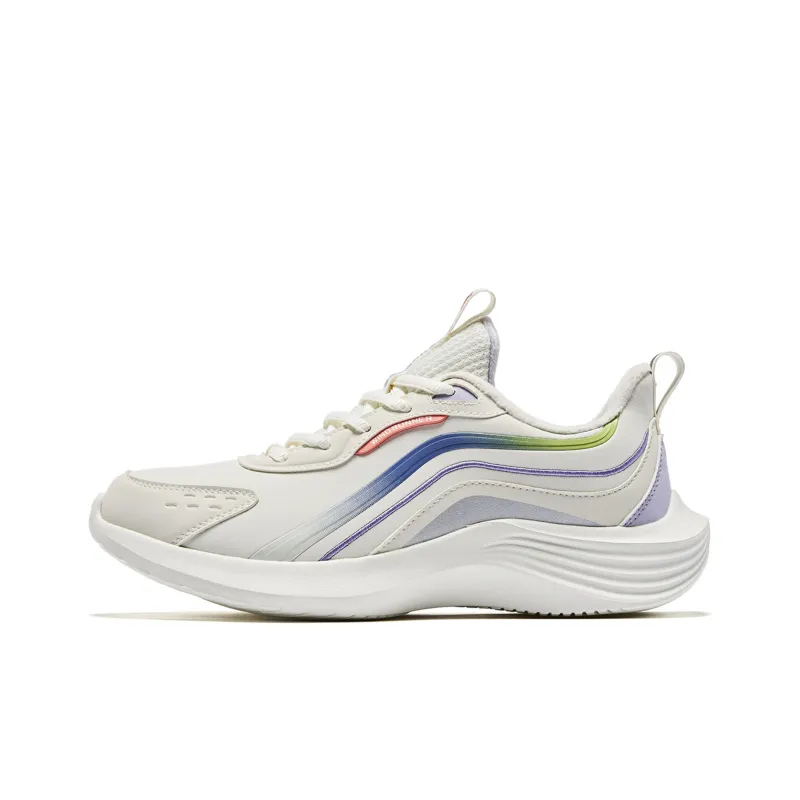 QIAODAN Cushioning Wear Resistant Low Top Running Shoes Women's Ivory-0