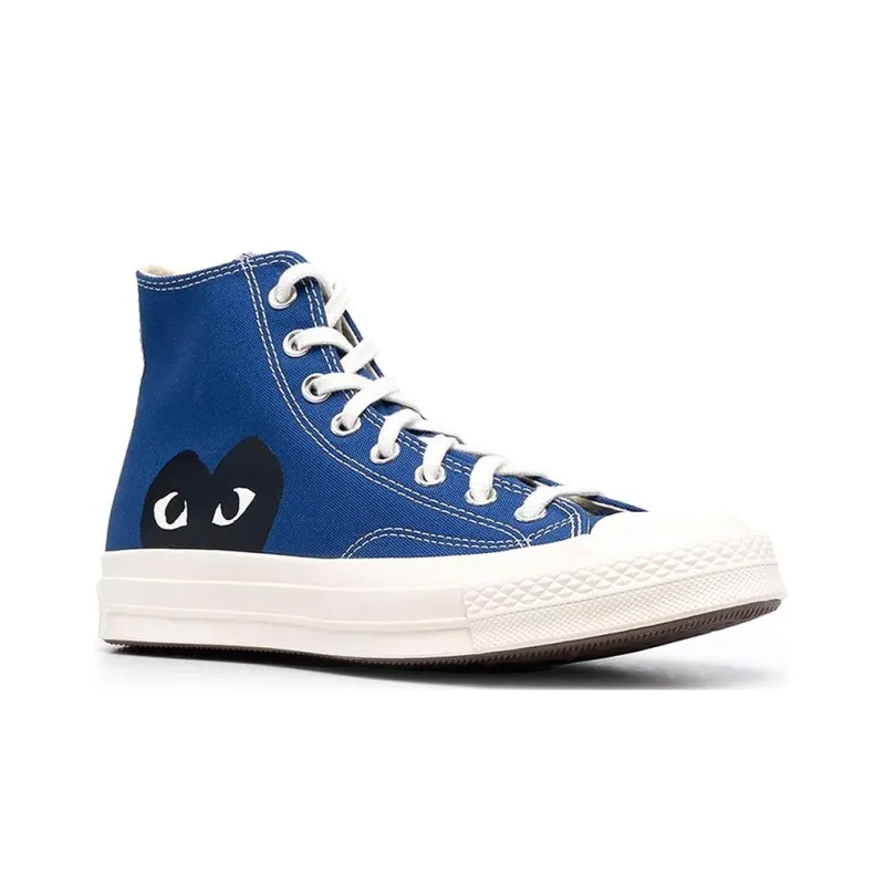 CDG High Top Skateboard Shoes Men's Blue-2