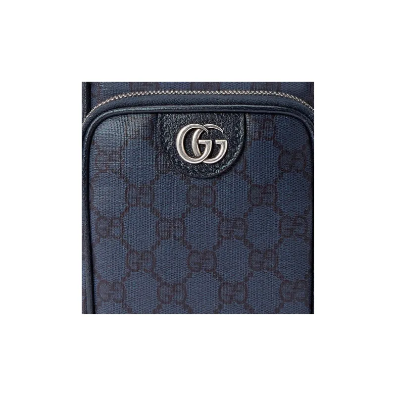 GUCCI Ophidia Canvas With Leather Binding Canvas Bag, Shoulder Bag, Crossbody Bag Mini Men's Blue/Dark Blue-7