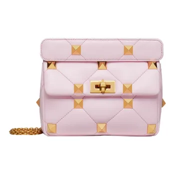 Valentino Sheepskin Handbag Shoulder Bag Crossbody Bag Medium Size Women's Pink
