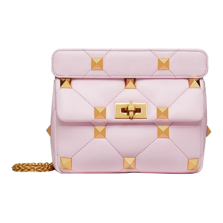Valentino Sheepskin Handbag Shoulder Bag Crossbody Bag Medium Size Women's Pink-0