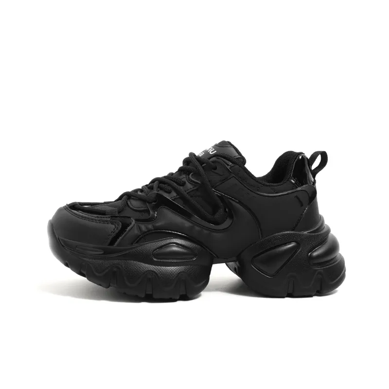 HUANQIU Cushioned Anti-Slip Wear-Resistant Lightweight Height Increasing Low-Top Chunky Sneakers Women's Ecru-0