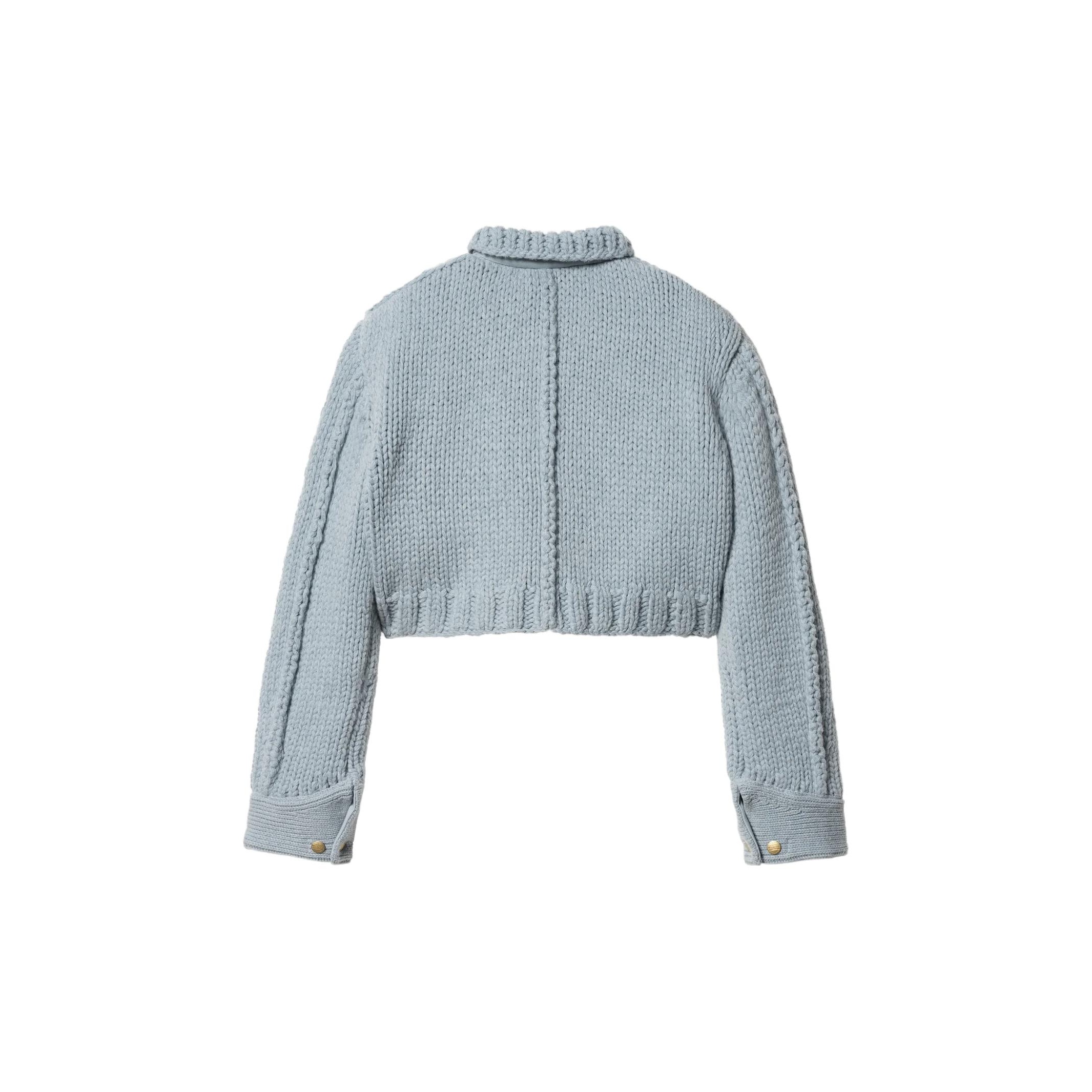 Sacai X Carhartt Wip Women's Knit Michigan Jacket Light Blue