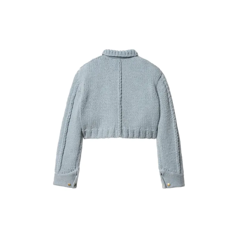 Sacai X Carhartt Wip Women's Knit Michigan Jacket Light Blue-1