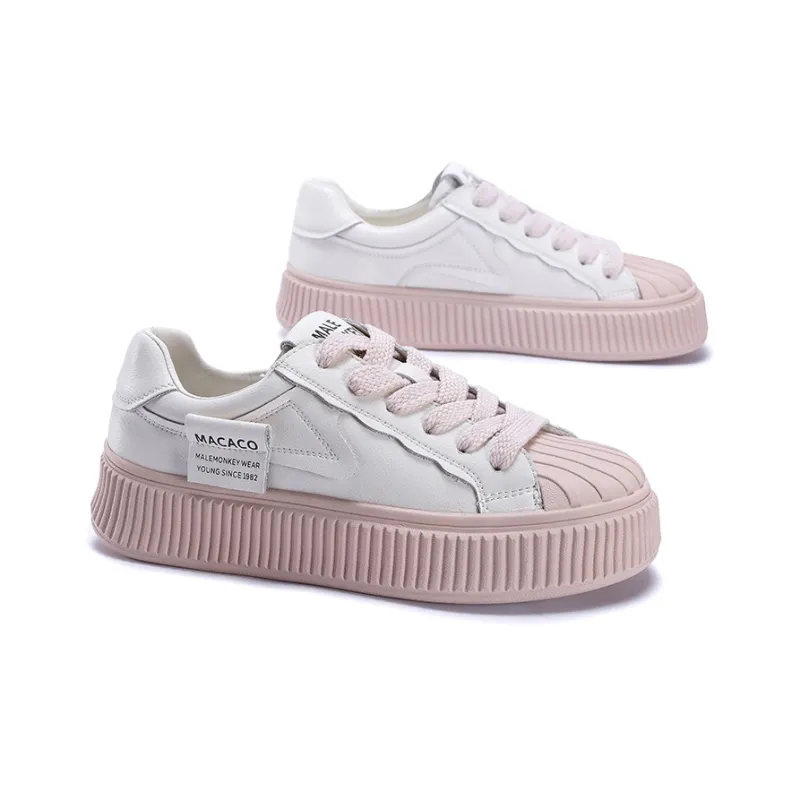 MALEMONKEY Anti Slip Wear Resistant Low Top Skateboard Shoes 4cm Women's-1