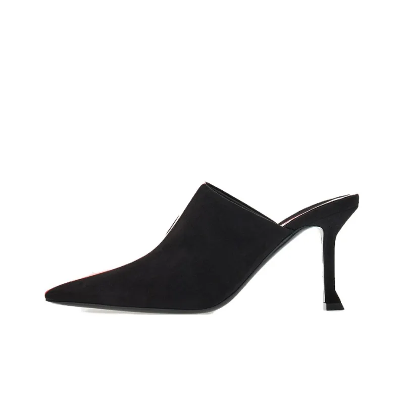 FERRAGAMO 85mm Stripe-detail Suede Mule-0