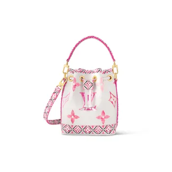 LOUIS VUITTON NOE Coated Canvas Shoulder Bag Crossbody Bag Extra Small Women's White/Pink