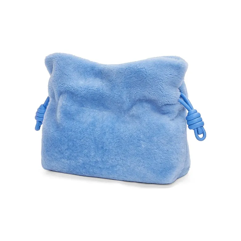 LOEWE Flamenco Shearling One Shoulder Crossbody Clutches Regular Women's Green Purple Blue-2