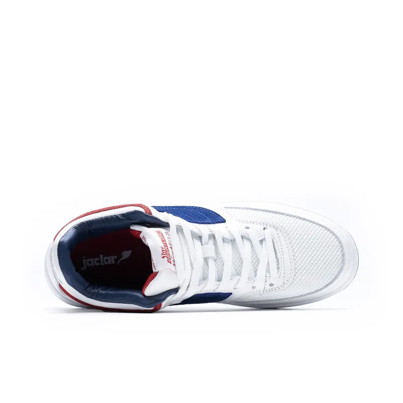 JACLAR Anti Slip Wear Resistant Low Top Skateboard Shoes Unisex White Blue-3