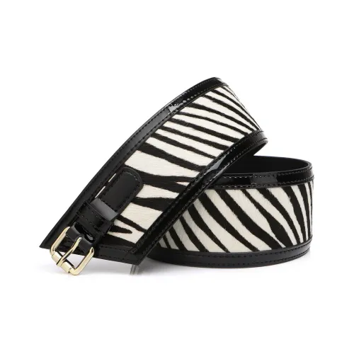 SEPTWOLVES Simple Elegant Zebra Print Pin Buckle Leather Belts Women's Width 6.3 Cm