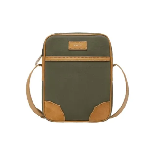 BALLY Fabric With Cow Leather Camera Bag, Shoulder Bag, Crossbody Bag Regular Men's Green