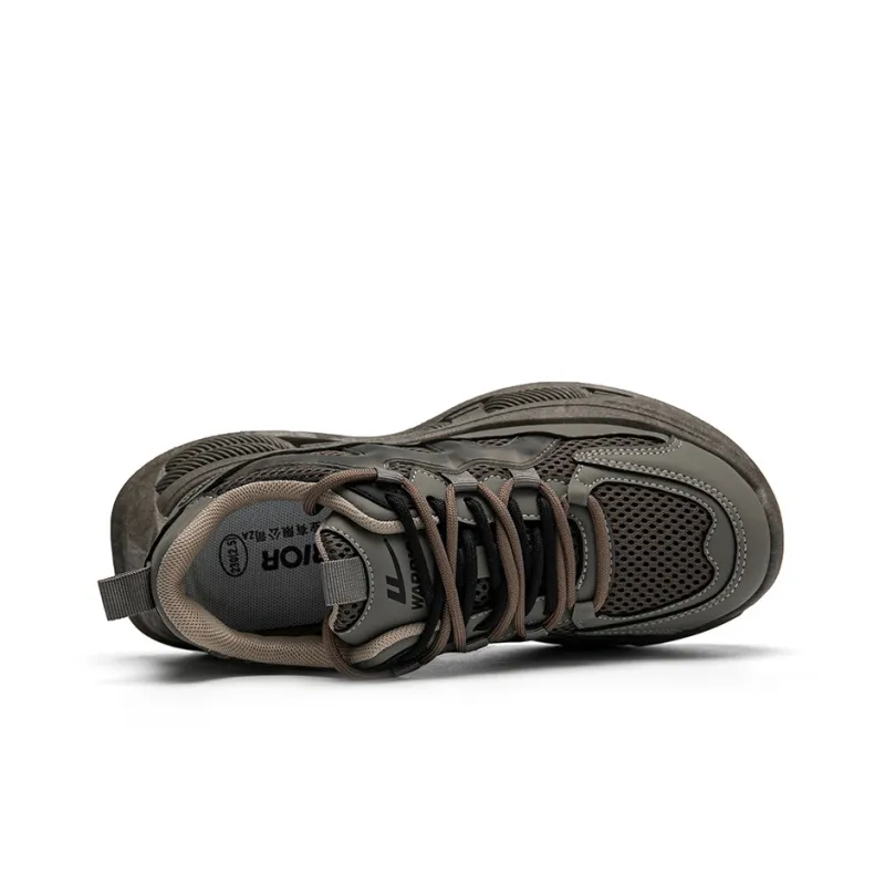 WARRIOR Chunky Sneakers Unisex Low Top Gray-3