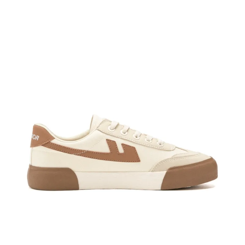 Warrior Breathable And Waterproof Low Top Canvas Shoes Unisex Beige Brown-1