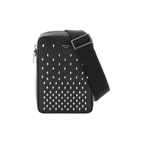 Jimmy Choo Leather Camera Bag Shoulder Bag Crossbody Bag Men's Black