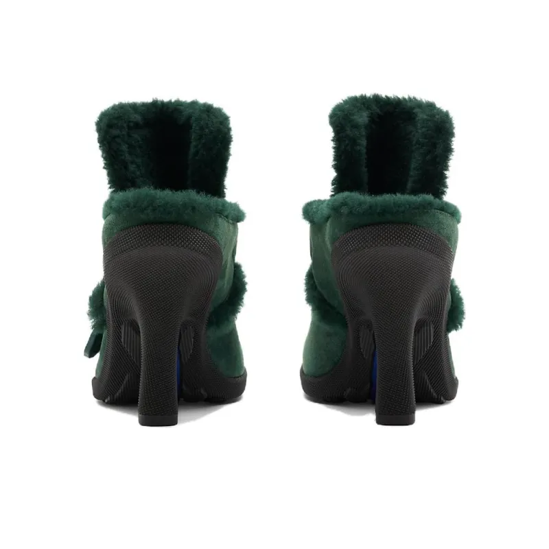 Burberry Highland Shearling-trim Suede Mules-4