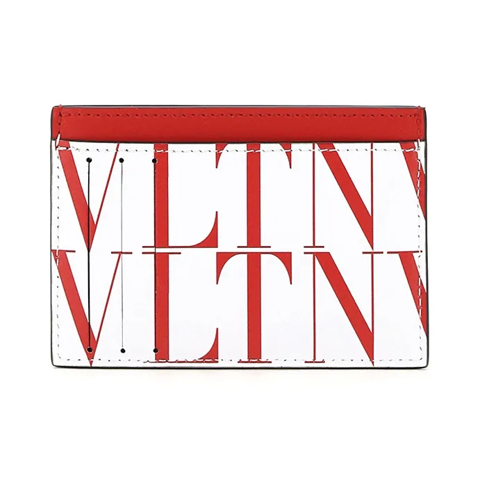 Valentino Cow Leather Card Holder Men's White-2