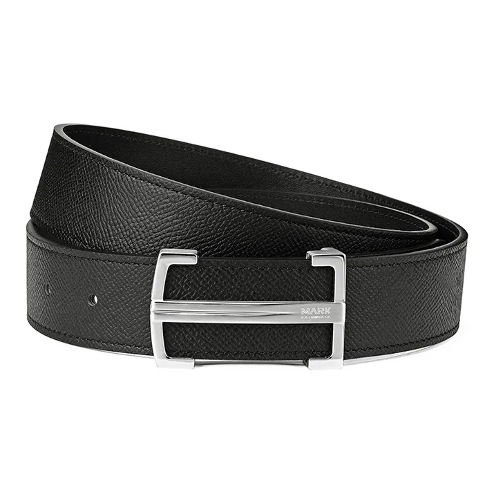 FAIRWHALE Minimalist Style Plate Buckle Business Top Grain Cow Leather Belts Men's Width 3.4CM-2