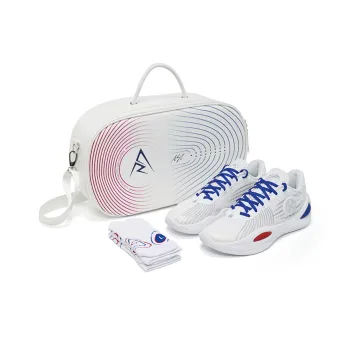 RIGORER Reeves Generation Basketball Shoes Men Low Top Zhender White/Navy Blue/Rouge Red